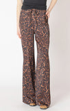 Black Tape Printed Flowy Pant - Animal Print