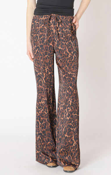 Black Tape Printed Flowy Pant - Animal Print
