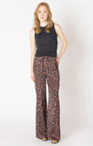 Black Tape Printed Flowy Pant - Animal Print