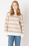 Dex Sweat Oversized Patterned Sweater - Red Fairisle