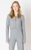 Dex Cable Knit Cardigan - Medium Heather Grey