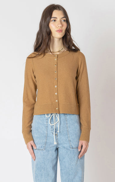 Dex Easy Crewneck Cardigan - Toffee