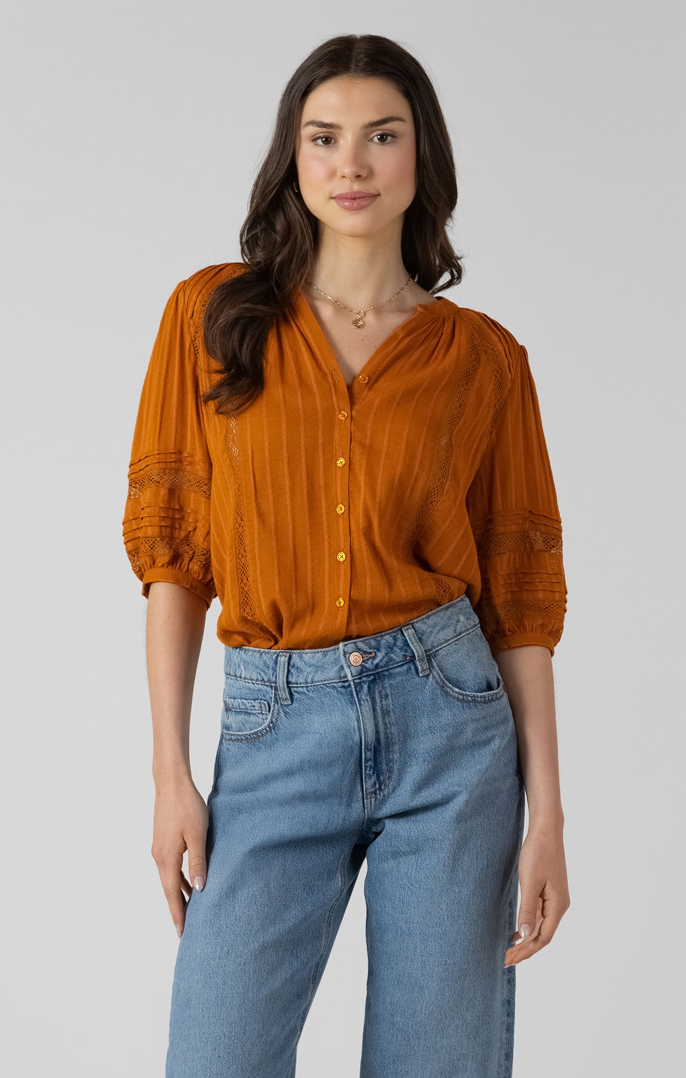 Dex Pintuck Blouse - Golden Hour