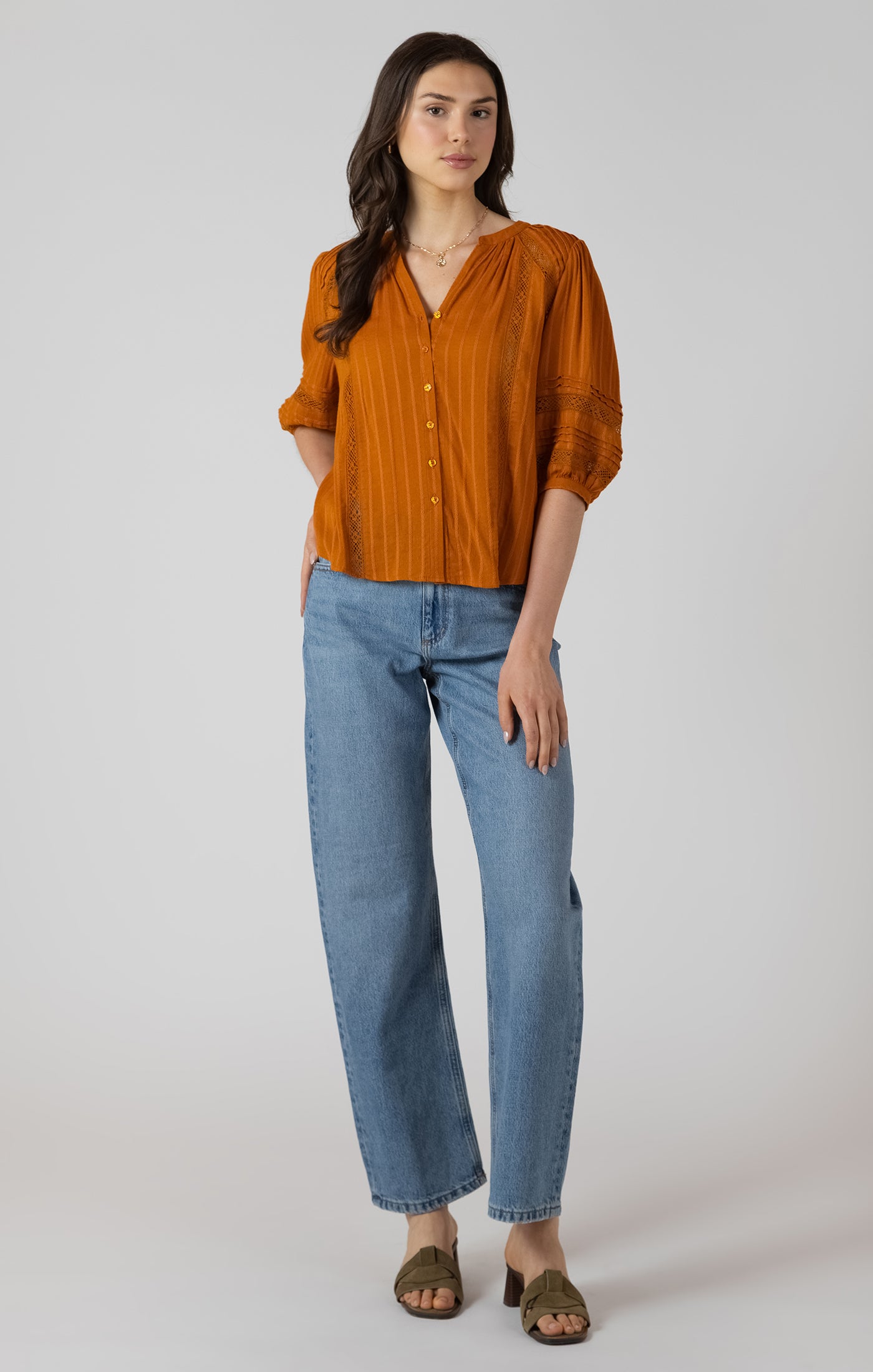 Dex Pintuck Blouse - Golden Hour