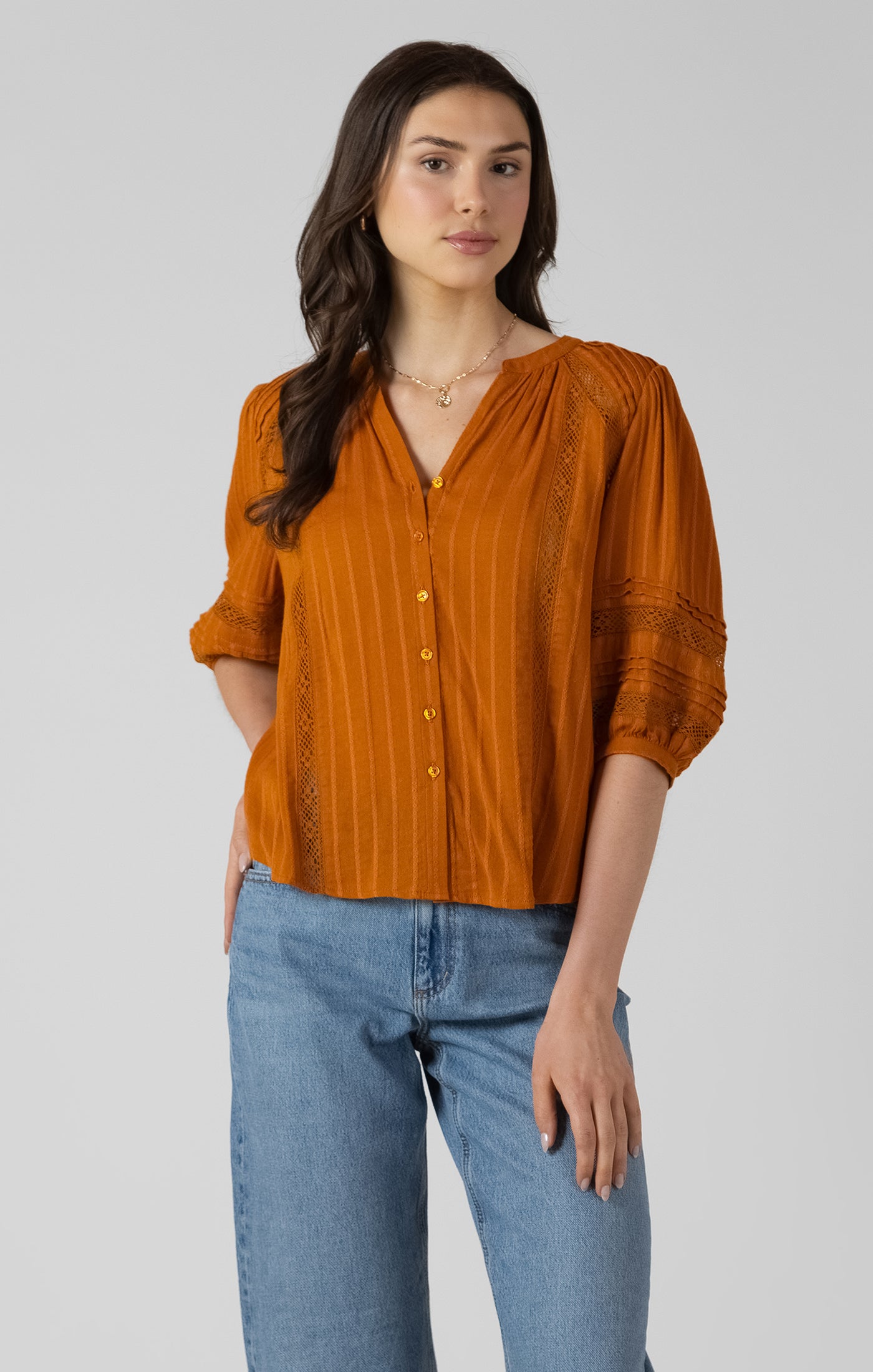Dex Pintuck Blouse - Golden Hour