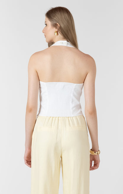 Dex Adjustable Halter Top - White