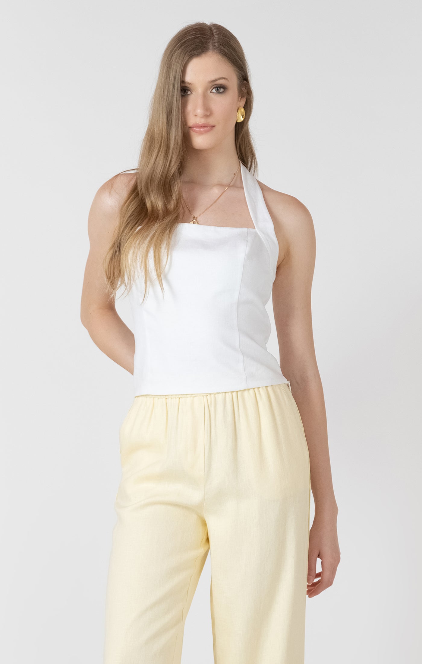Dex Adjustable Halter Top - White