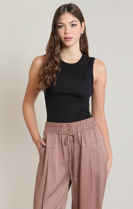 Dex Ribbed Tank - Black