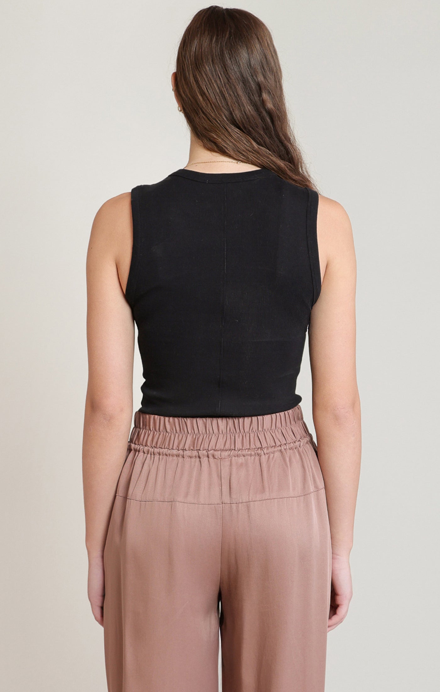 Dex Ribbed Tank - Black