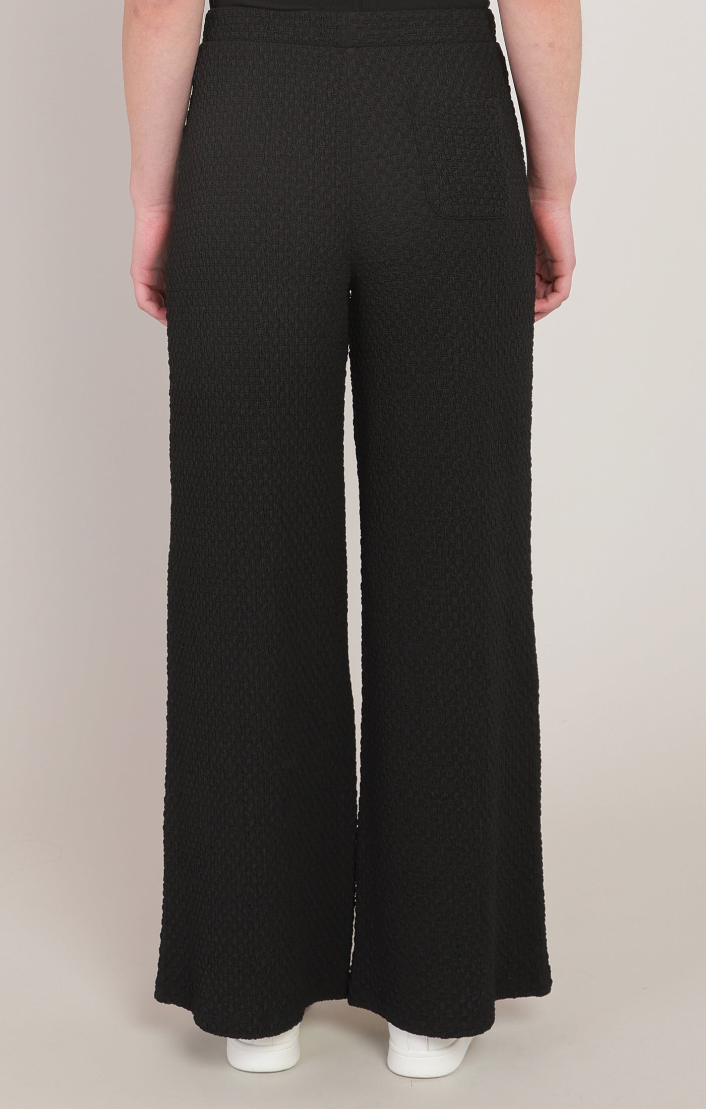 Dex Textured Wide Leg Pant - Black