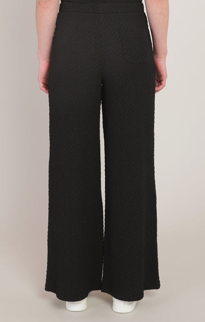 Dex Textured Wide Leg Pant - Black