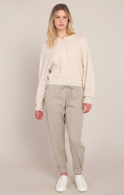 Dex Cuffed Hem Pants - Oatmeal