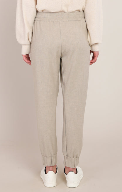 Dex Cuffed Hem Pants - Oatmeal