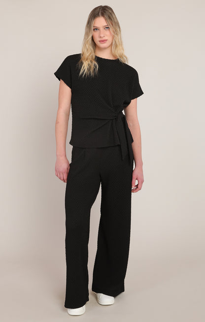 Dex Textured Knot Top - Black