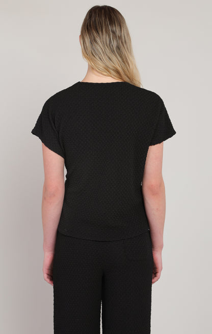 Dex Textured Knot Top - Black
