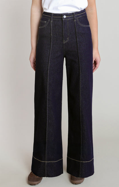 Dex Stitching Detail Denim Pant - Dark Indigo