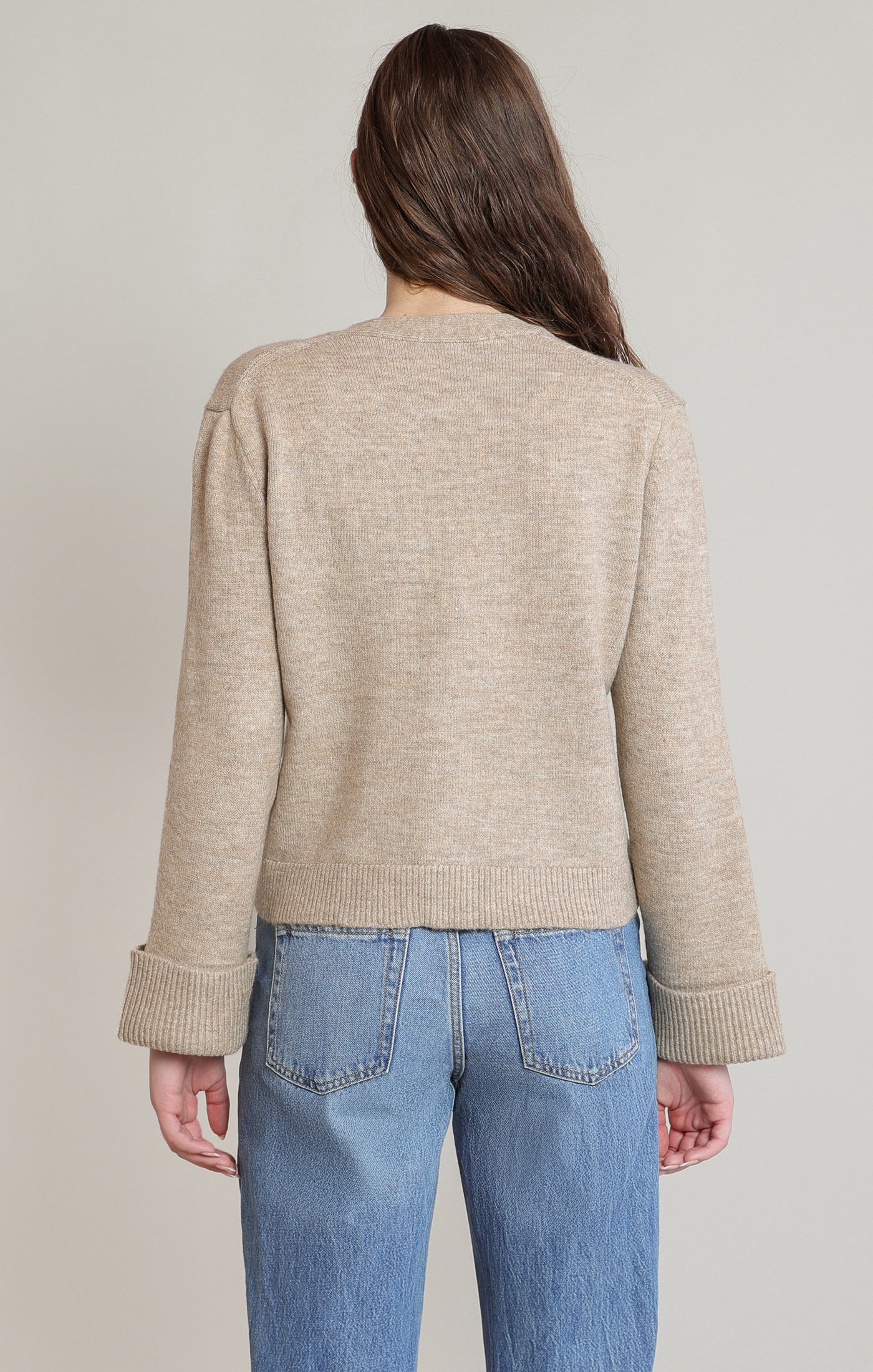 Dex Patch Pocket Cardigan - Taupe Heather