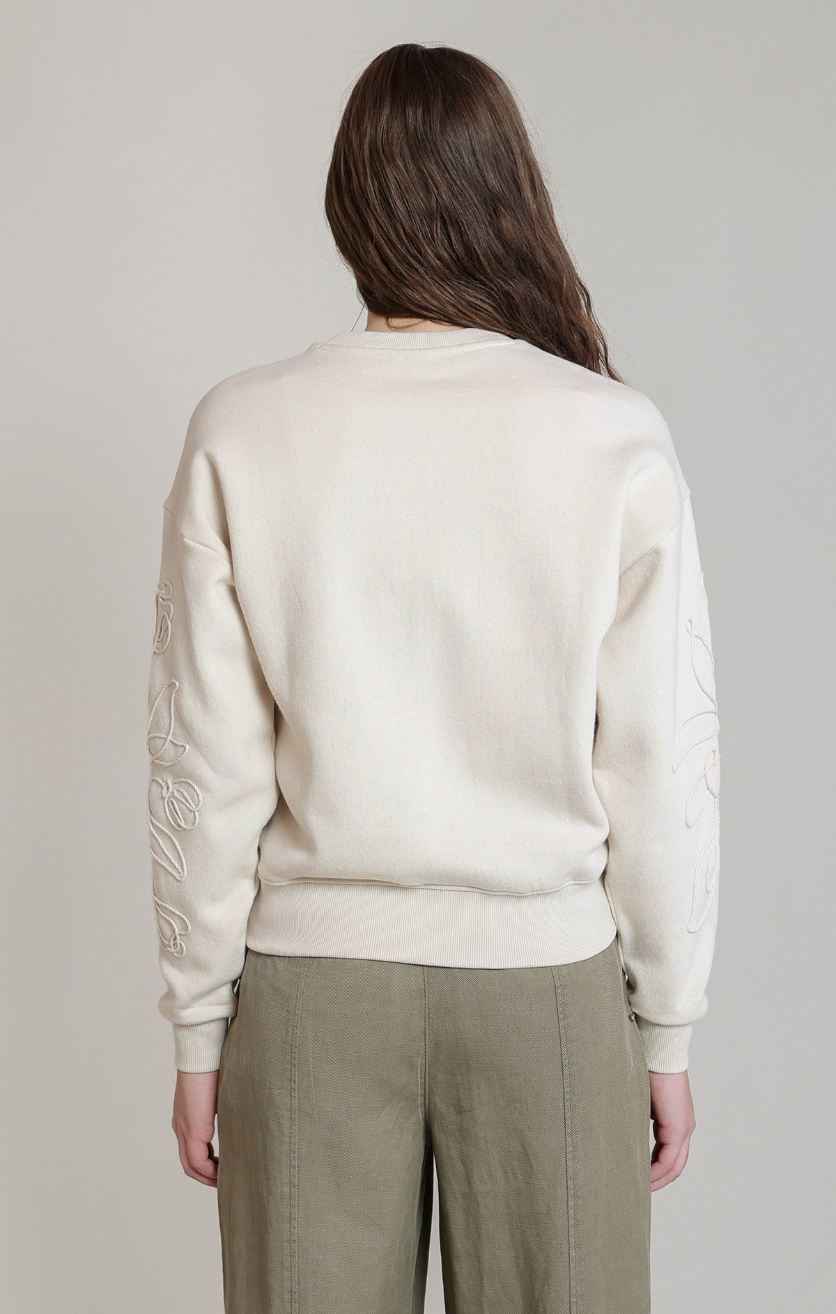 Dex Embroidered Sweatshirt - Ivory