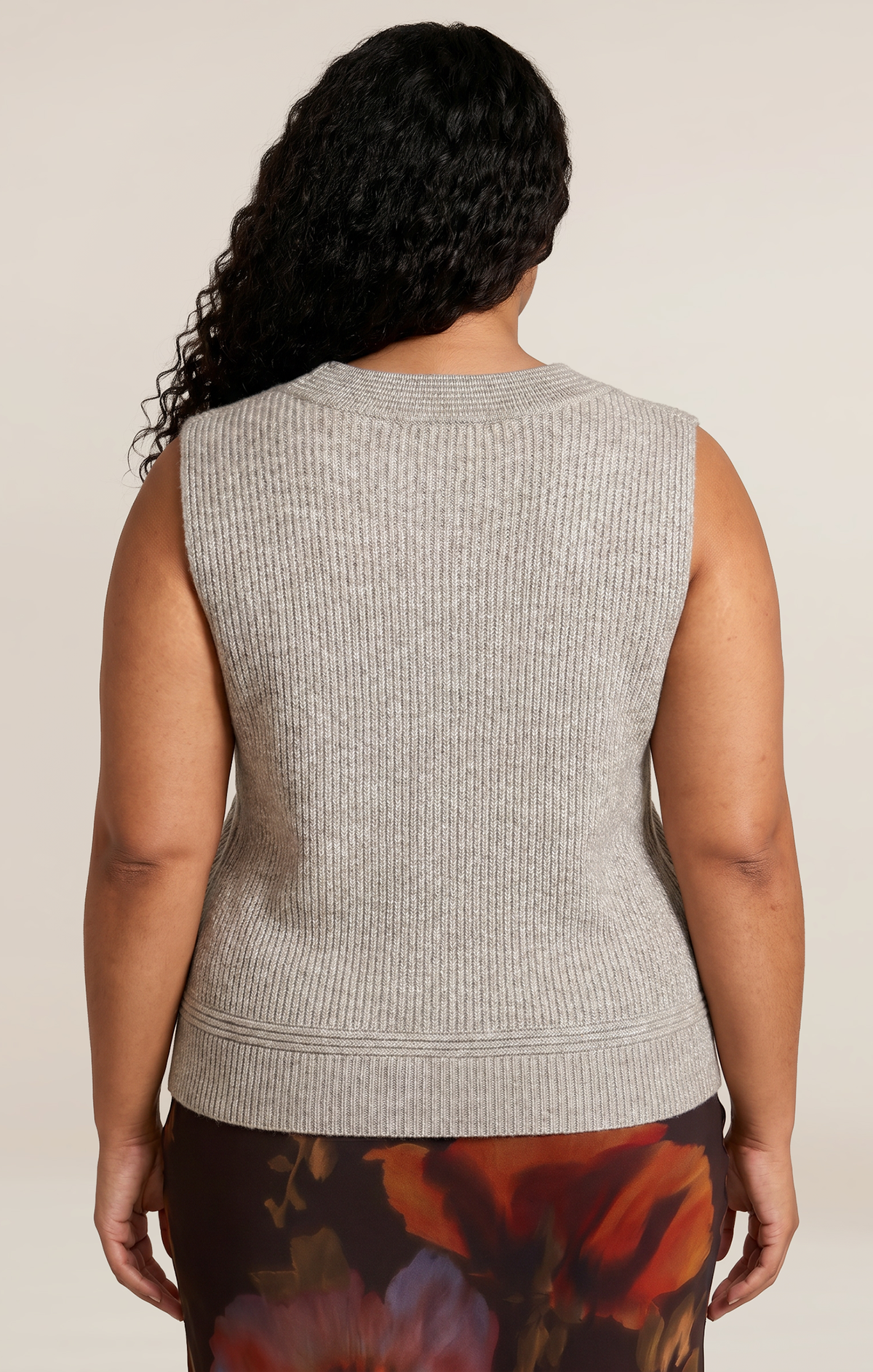 Dex Plus V-Neck Sweater Top - Oatmeal