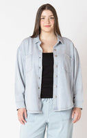 Dex Plus Longsleeve Knit Denim Jacket - Light Blue