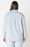 Dex Plus Longsleeve Knit Denim Jacket - Light Blue