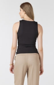 Black Tape Scoopneck Tank - Black