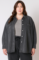 Dex Plus Knit Denim Jacket - Washed Black