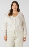 Dex Plus Embroidered Pointelle Cardigan - Natural Florals