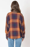 Dex Plus Plaid Shirt - Plum and Orange
