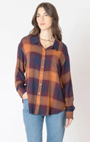 Dex Plus Plaid Shirt - Plum and Orange