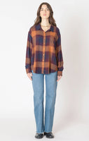 Dex Plus Plaid Shirt - Plum and Orange
