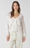 Dex Embroidered Pointelle Cardigan - Natural Florals
