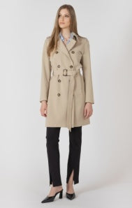 Black Tape  Belted Trench - Cafe Au Lait