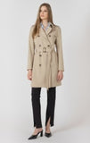 Black Tape  Belted Trench - Cafe Au Lait
