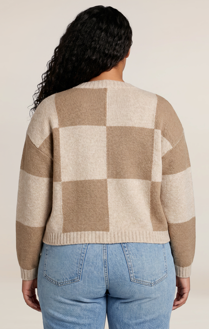 Dex Colorblock Cardigan Plus - Light Heather Taupe