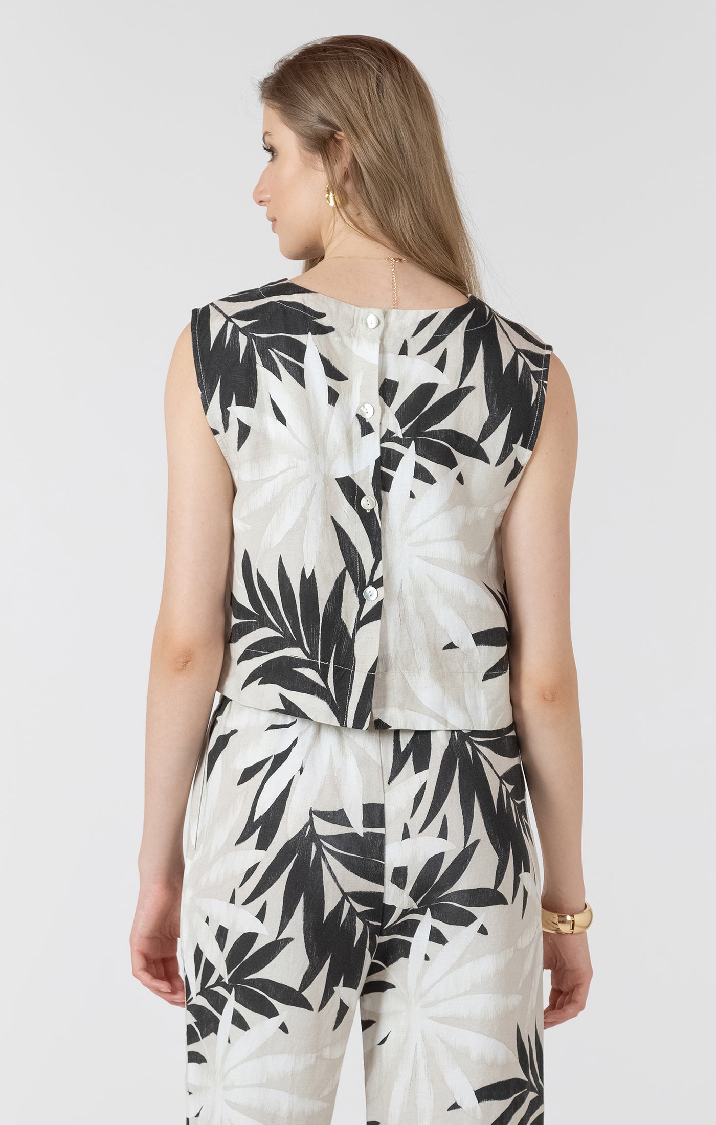 Dex Boxy Printed Top - Abstract Leaf