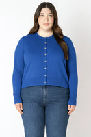 Dex Plus Easy Crewneck Cardigan - Sapphire