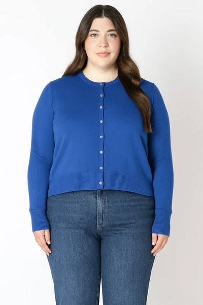 Dex Plus Easy Crewneck Cardigan - Sapphire