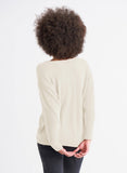 Black Tape Ultra Soft V-neck Sweater - Pearl