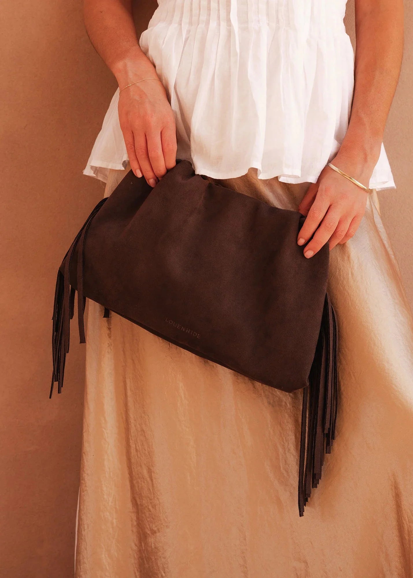 Louenhide Reese Shoulder Bag - Suede Chocolate