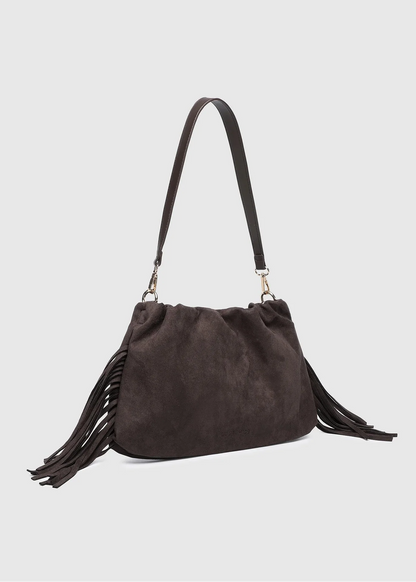 Louenhide Reese Shoulder Bag - Suede Chocolate