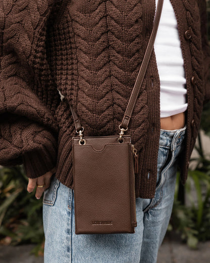 Louenhide Suki RFID Phone Bag - Chocolate