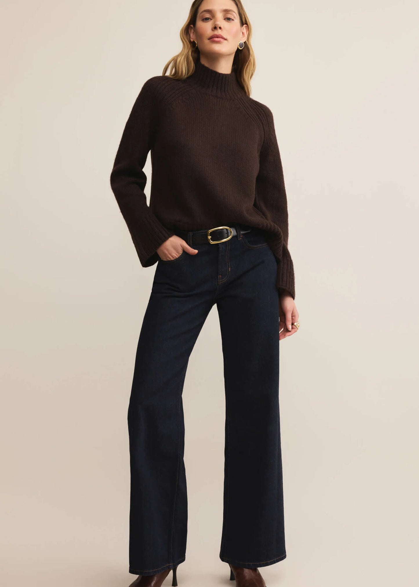 Z Supply Emerge Funnel Neck Sweater - Chocolate Cherry