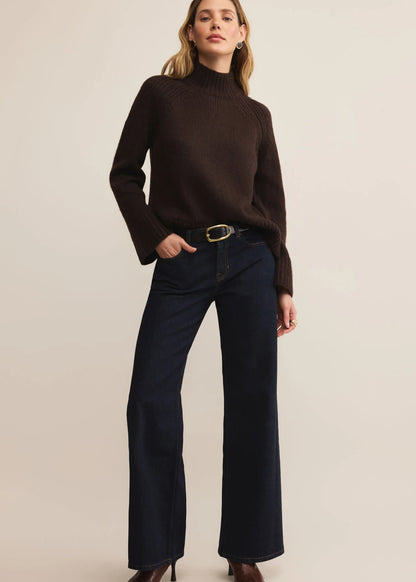 Z Supply Emerge Funnel Neck Sweater - Chocolate Cherry