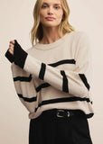 Z Supply Jordane Striped Sweater - Light Oatmeal