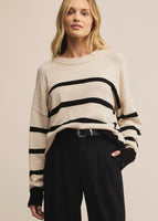 Z Supply Jordane Striped Sweater - Light Oatmeal