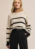 Z Supply Jordane Striped Sweater - Light Oatmeal