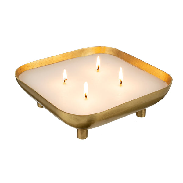 Indaba Footed Tray Candle - Amber Spruce