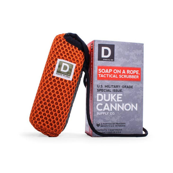 Duke Cannon Soap on a Rope Scrubbing Pouch