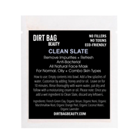 Dirt Bag Beauty Face Mask - Clean Slate